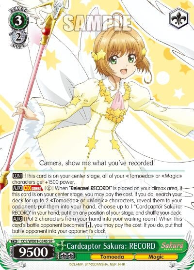 Image for Cardcaptor Sakura: RECORD (SR) (Cardcaptor Sakura: Clear Card) (CCS/WX01-034S SR) - Weiss Schwarz