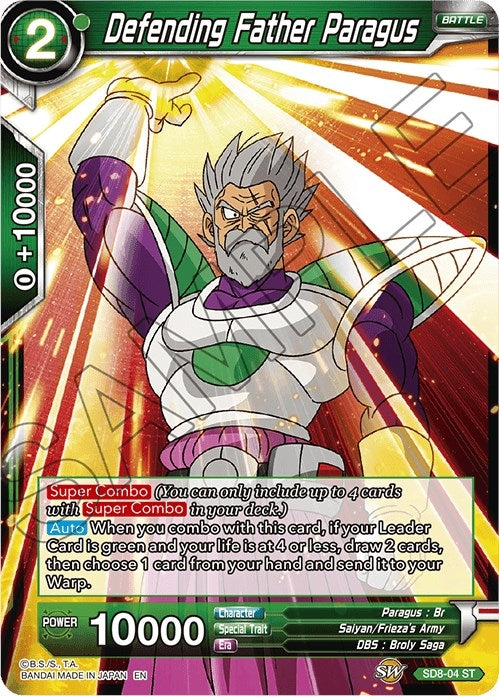 Image for Defending Father Paragus (Destroyer Kings) (SD8-04) - Dragon Ball Super: Masters