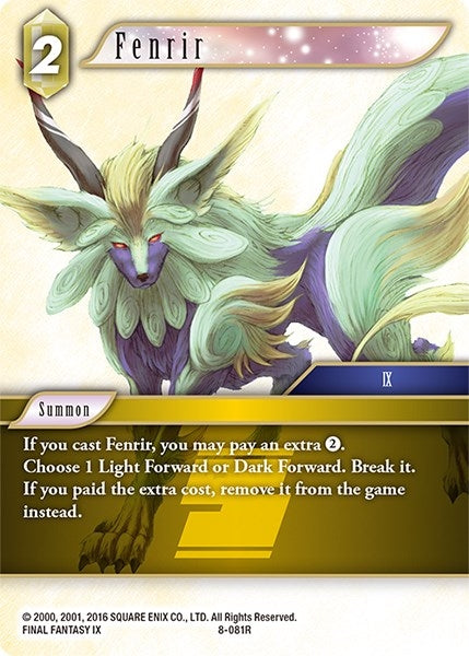 Image for Fenrir (Opus VIII) (8-081R) - Final Fantasy TCG