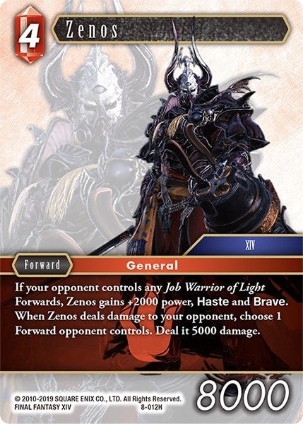 Image for Zenos (Opus VIII) (8-012H) - Final Fantasy TCG