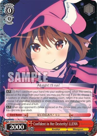 Image for Confident in Her Dexterity! LLENN (Alternate Art) (Gun Gale Online) (GGO/S59-PE02PR PR) - Weiss Schwarz
