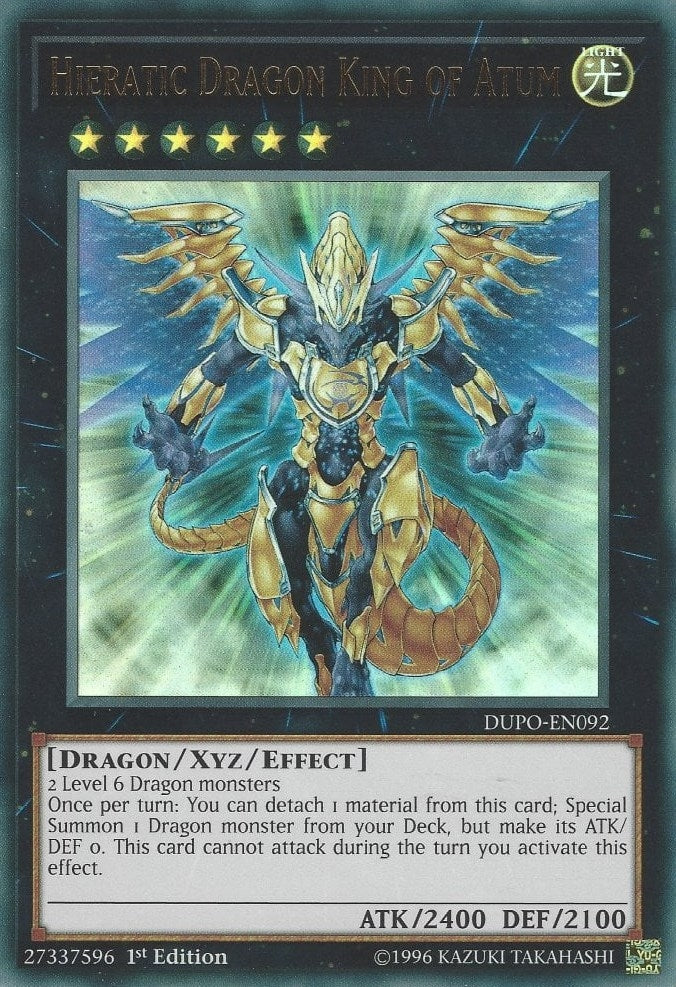 Image for Hieratic Dragon King of Atum (Duel Power) (DUPO-EN092) - YuGiOh