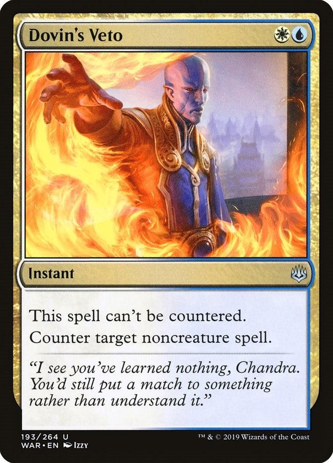 Image for Dovin's Veto (War of the Spark) (193) - Magic: The Gathering
