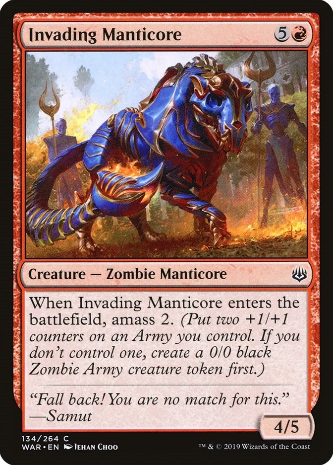 Image for Invading Manticore (War of the Spark) (134) - Magic: The Gathering