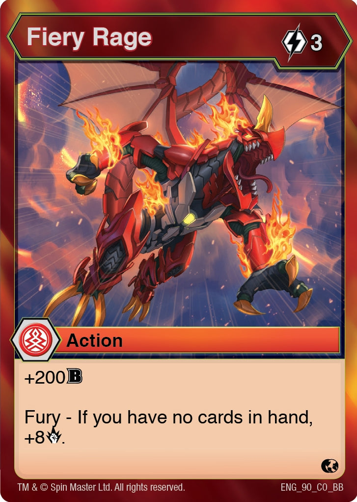 Image for Fiery Rage (Battle Brawlers) (90) - Bakugan TCG