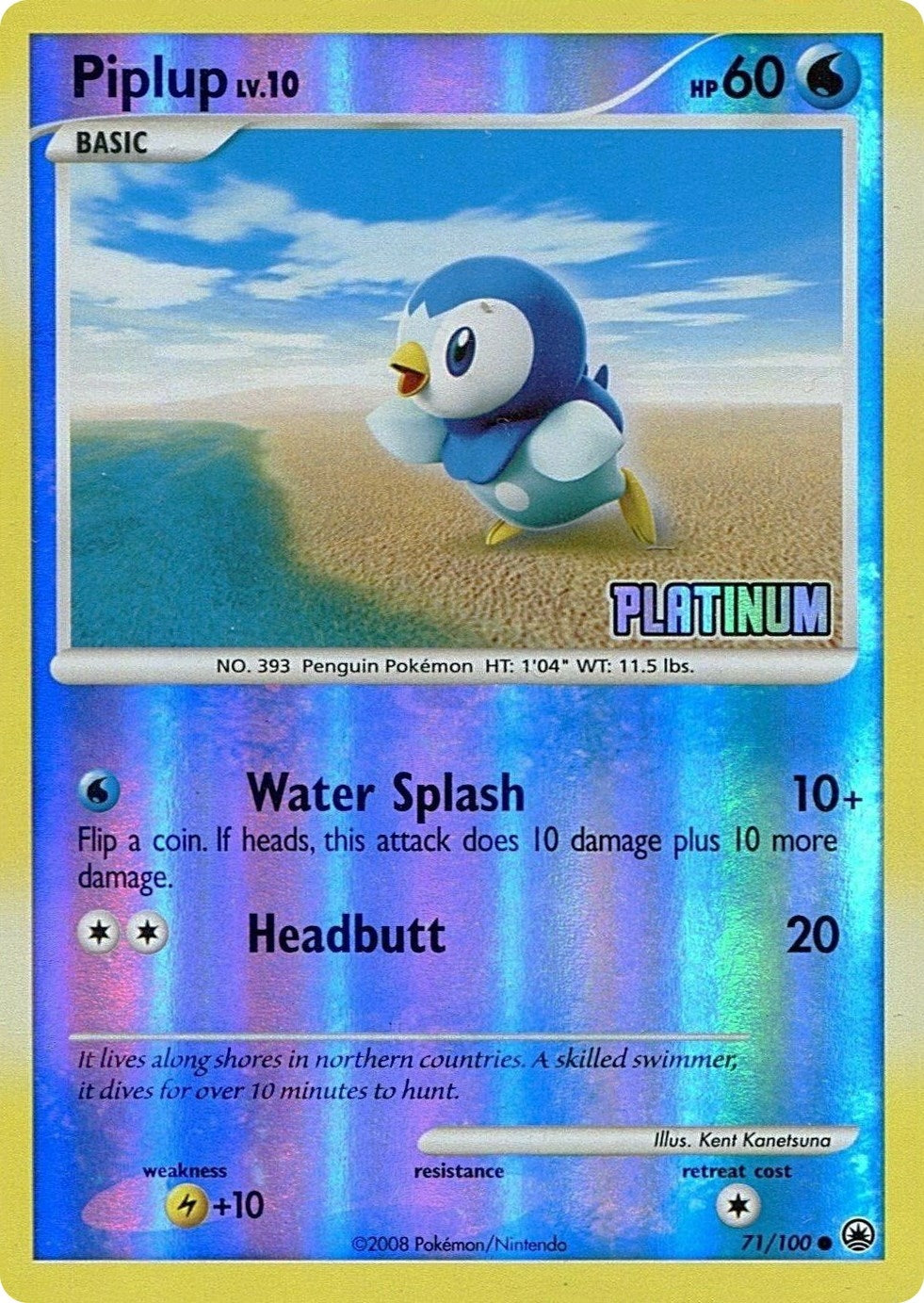 Image for Piplup - 71/100 [Platinum] (Burger King Promos) (071/100) - Pokemon