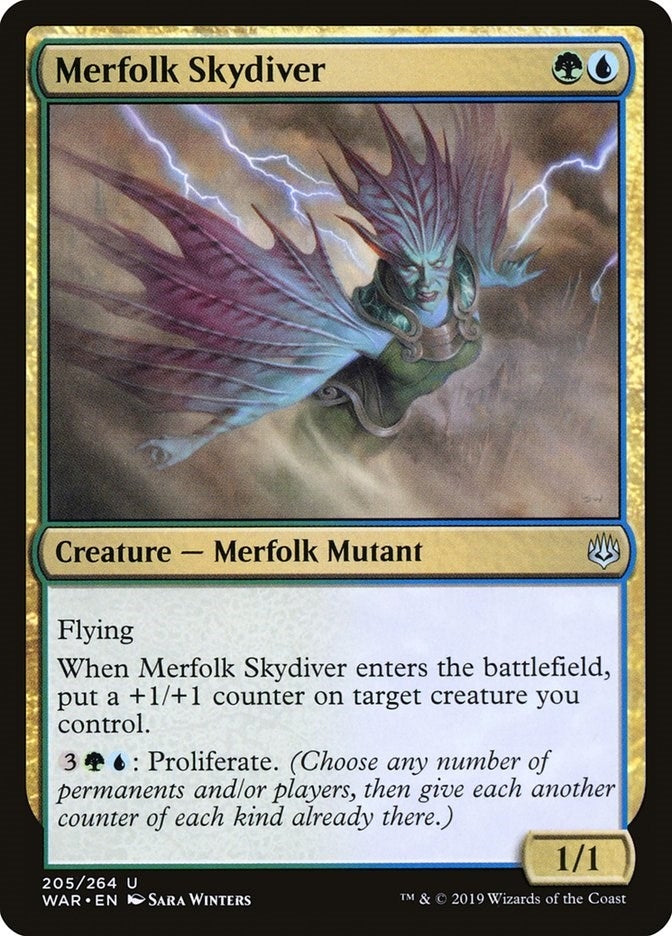 Image for Merfolk Skydiver (War of the Spark) (205) - Magic: The Gathering