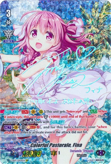 Image for Colorful Pastorale, Fina (SSP) (Silver Signature) (V-EB05: Primary Melody) (V-EB05/SSP04EN) - Cardfight Vanguard