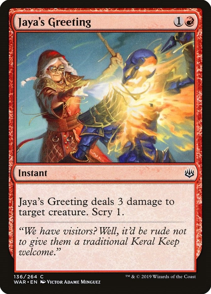 Image for Jaya's Greeting (War of the Spark) (136) - Magic: The Gathering
