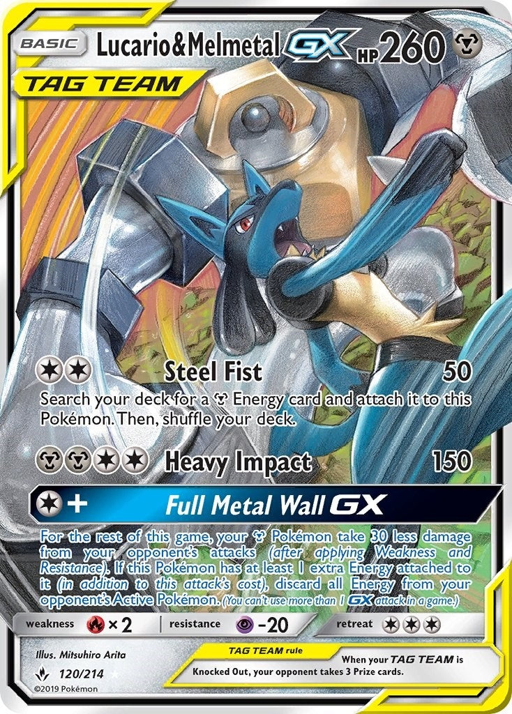 Image for Lucario & Melmetal GX (SM - Unbroken Bonds) (120/214) - Pokemon