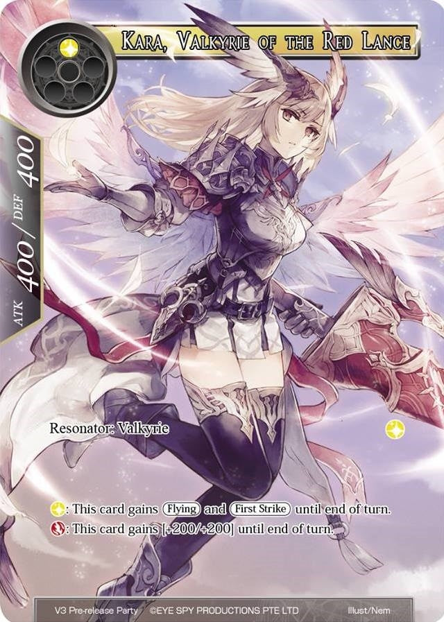 Image for Kara, Valkyrie of the Red Lance (Promo Cards) (V3 Pre-release Party) - Force of Will