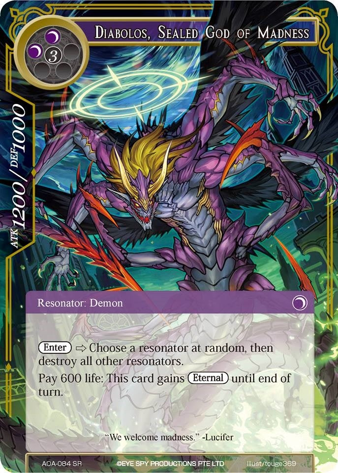 Image for Diabolos, Sealed God of Madness (Awakening of the Ancients) (AOA-084) - Force of Will