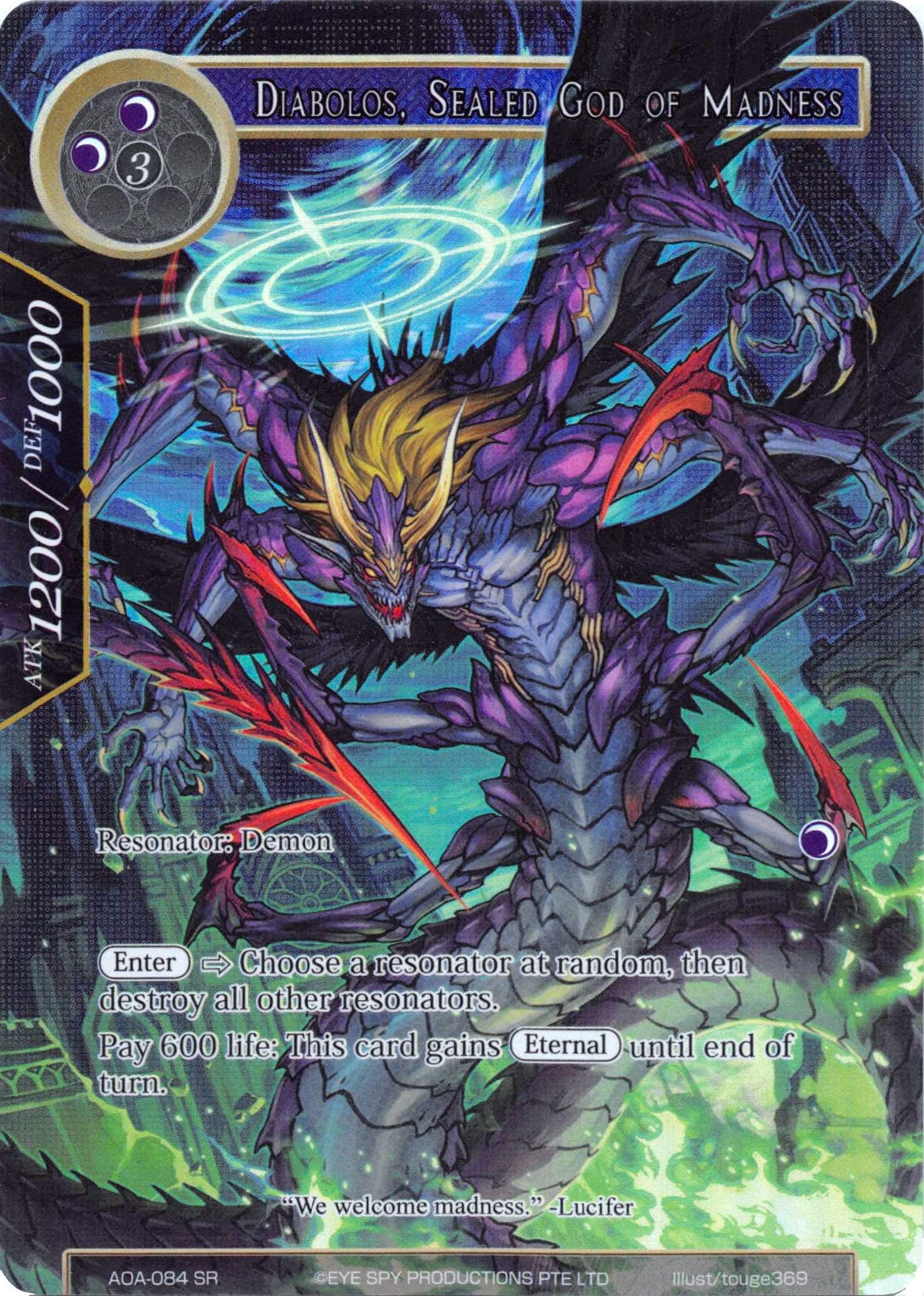 Image for Diabolos, Sealed God of Madness (Full Art) (Awakening of the Ancients) (AOA-084) - Force of Will