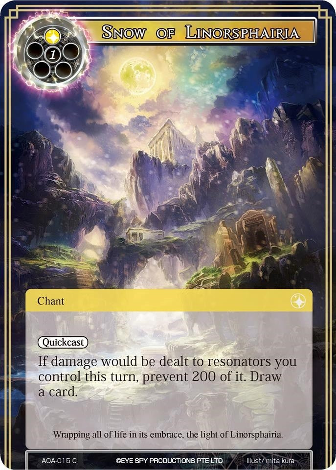Image for Snow of Linorsphairia (Awakening of the Ancients) (AOA-015) - Force of Will