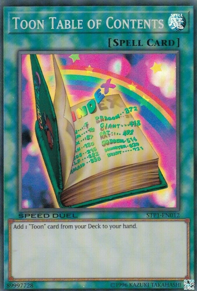 Image for Toon Table of Contents (Speed Duel: Tournament Pack 1) (STP1-EN012) - YuGiOh