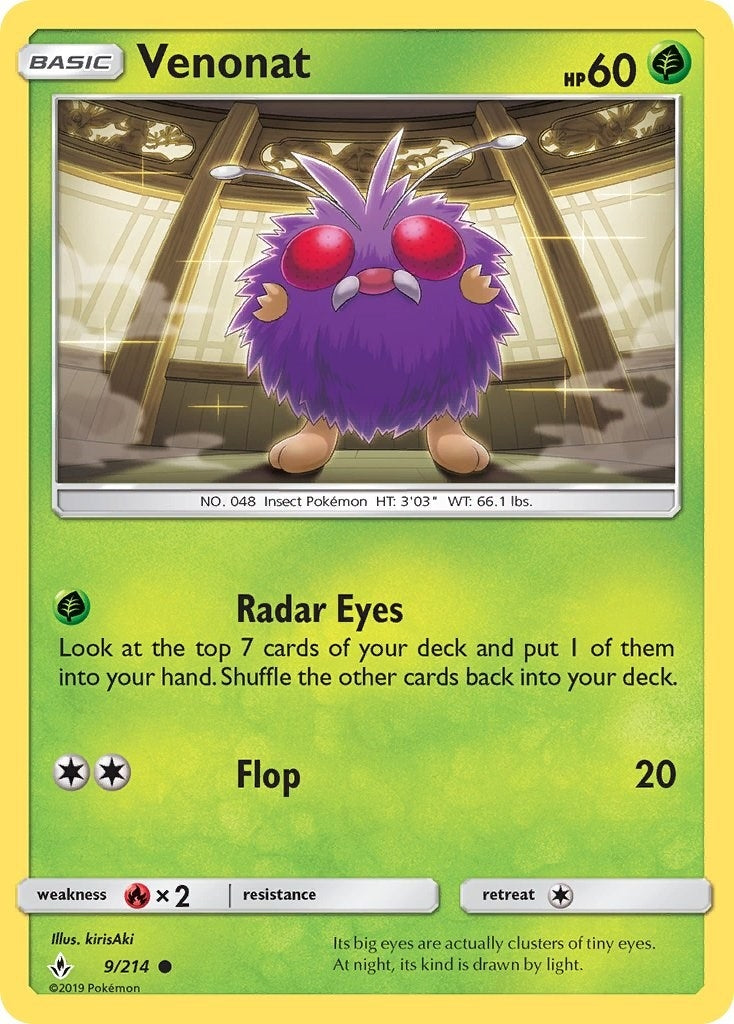 Image for Venonat (9) (SM - Unbroken Bonds) (9/214) - Pokemon