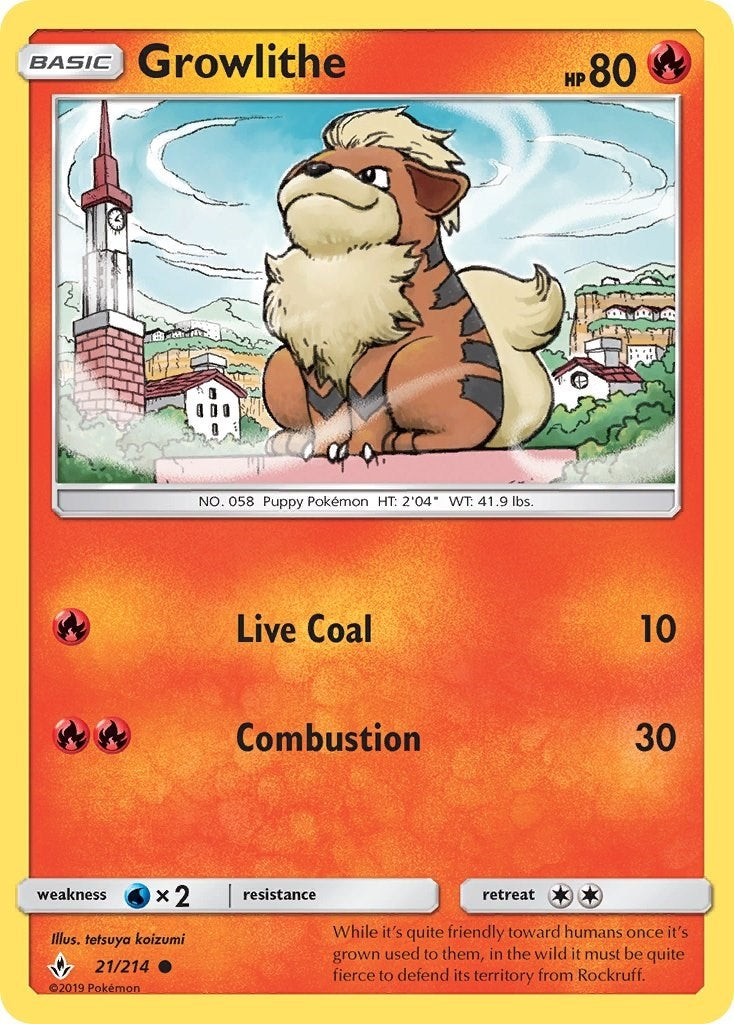 Image for Growlithe (SM - Unbroken Bonds) (21/214) - Pokemon