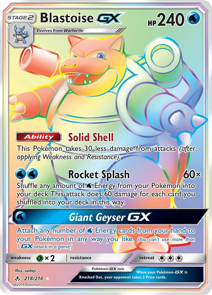Image for Blastoise GX (Secret) (SM - Unbroken Bonds) (218/214) - Pokemon