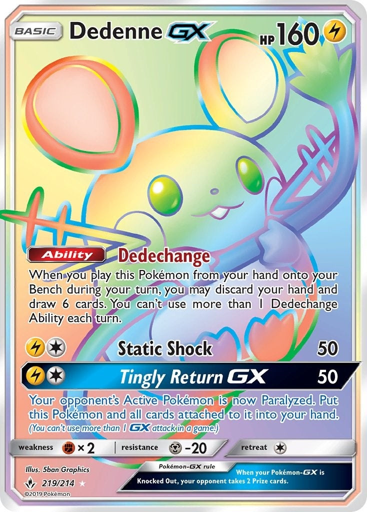 Image for Dedenne GX (Secret) (SM - Unbroken Bonds) (219/214) - Pokemon
