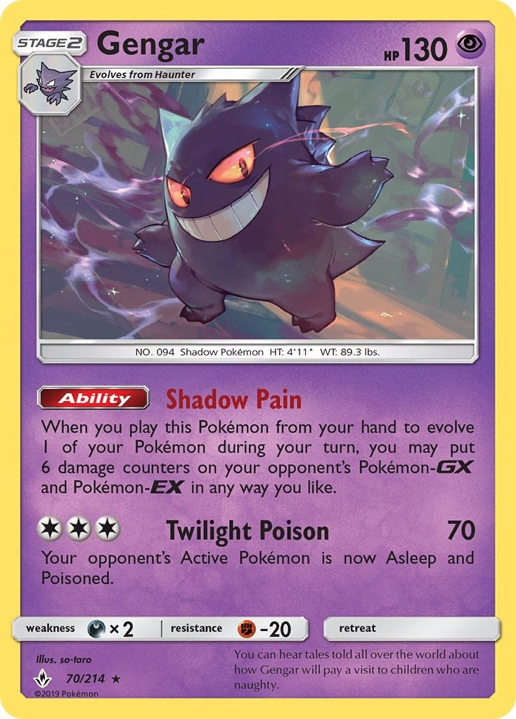 Image for Gengar (SM - Unbroken Bonds) (70/214) - Pokemon