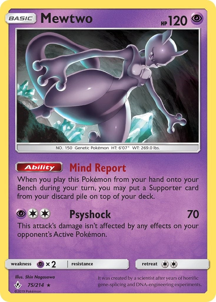 Image for Mewtwo (SM - Unbroken Bonds) (75/214) - Pokemon