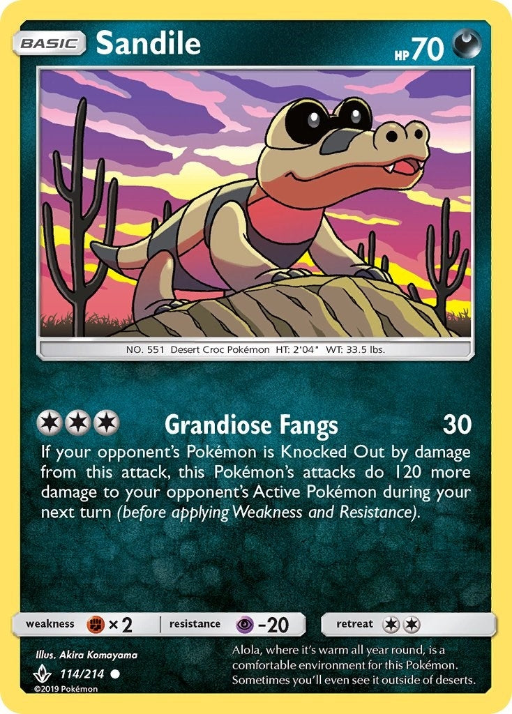 Image for Sandile (114) (SM - Unbroken Bonds) (114/214) - Pokemon
