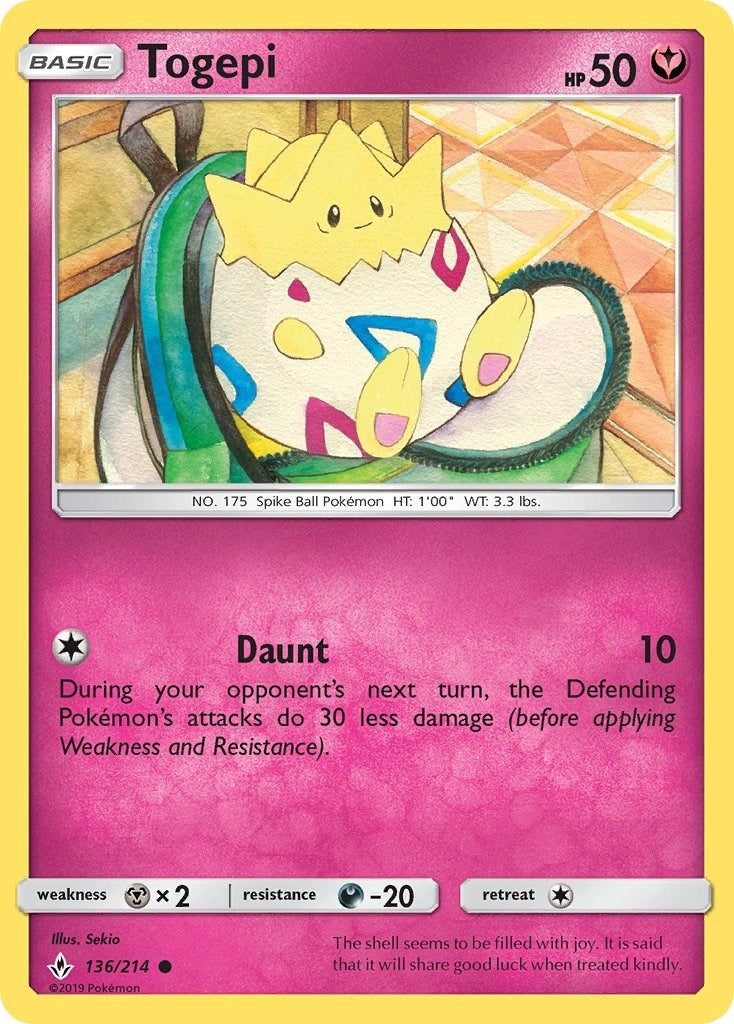 Image for Togepi (SM - Unbroken Bonds) (136/214) - Pokemon