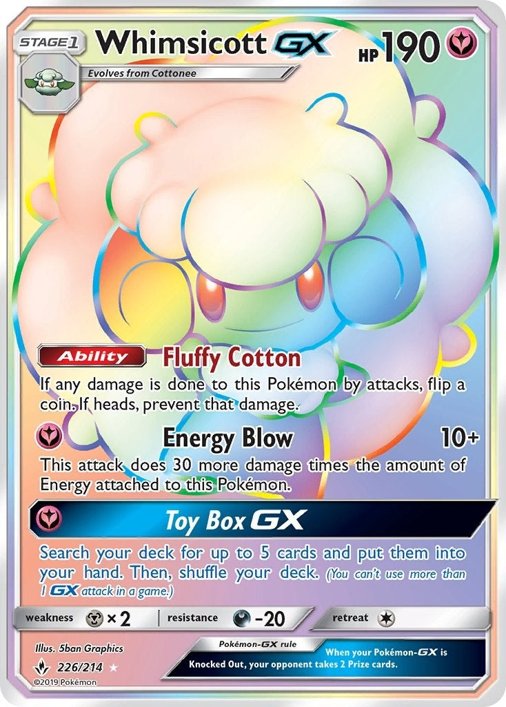 Image for Whimsicott GX (Secret) (SM - Unbroken Bonds) (226/214) - Pokemon