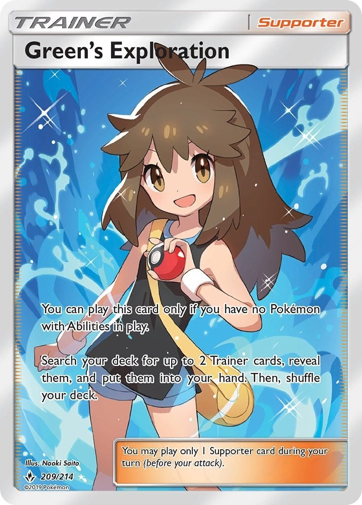 Image for Green's Exploration (Full Art) (SM - Unbroken Bonds) (209/214) - Pokemon