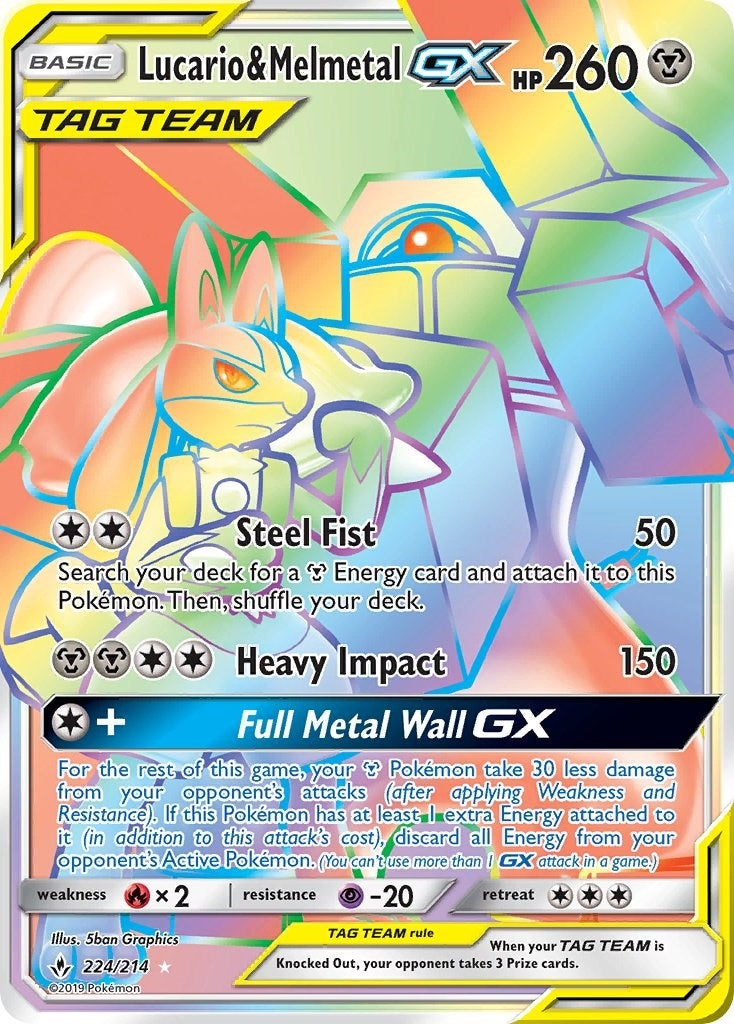 Image for Lucario & Melmetal GX (Secret) (SM - Unbroken Bonds) (224/214) - Pokemon