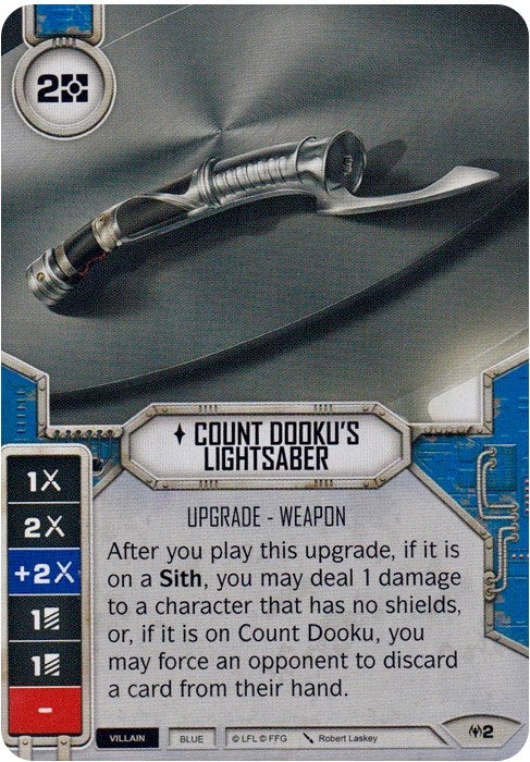 Image for Count Dooku's Lightsaber (Card Only) (Allies of Necessity) (2) - Star Wars: Destiny