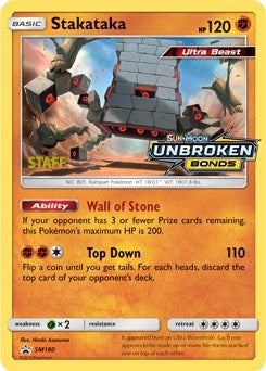 Image for Stakataka - SM180 (Prerelease) [Staff] (SM Promos) (SM180) - Pokemon