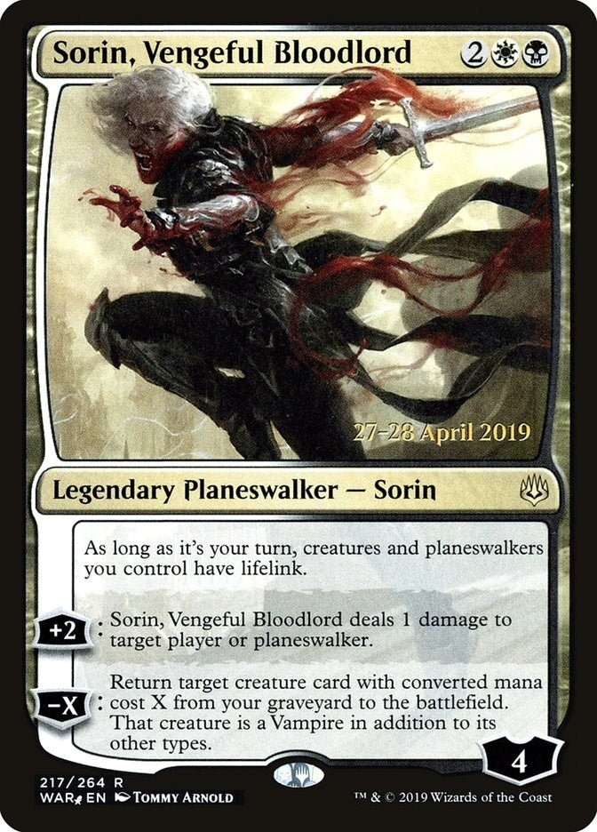 Image for Sorin, Vengeful Bloodlord (Prerelease Cards) (217) - Magic: The Gathering