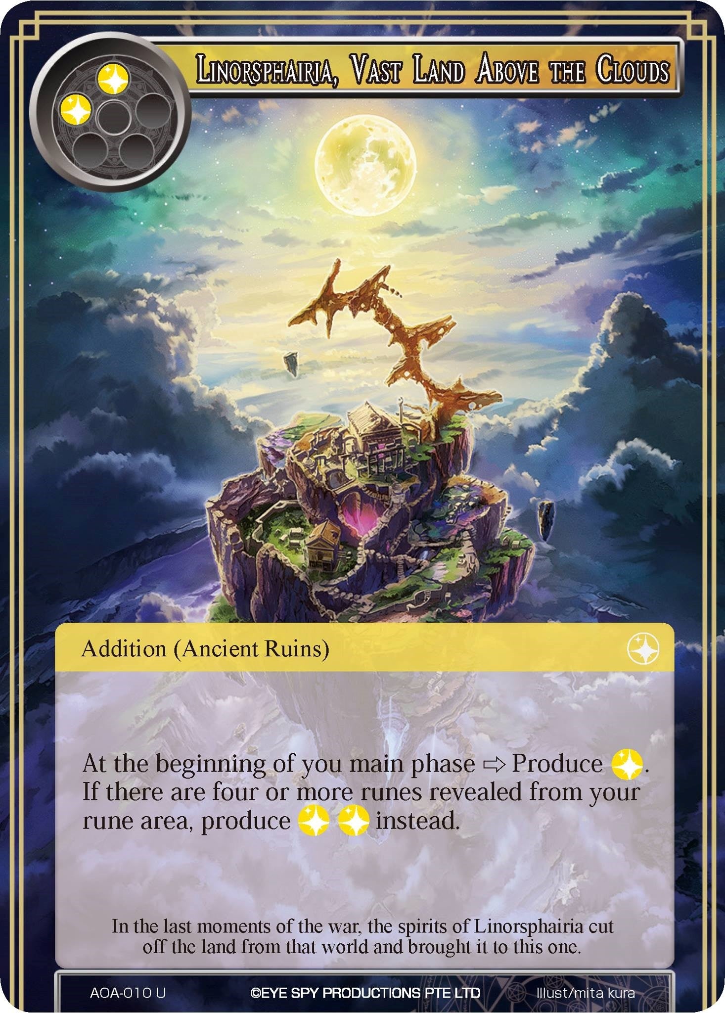 Image for Linorsphairia, Vast Land Above the Clouds (Awakening of the Ancients) (AOA-010) - Force of Will
