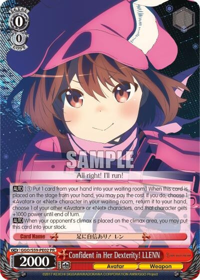 Image for Confident in Her Dexterity! LLENN (Gun Gale Online) (GGO/S59-PE02 PR) - Weiss Schwarz