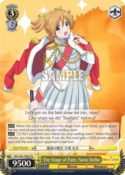 Image for The Stage of Fate, Nana Daiba (Revue Starlight) (RSL/S56-TE06 TD) - Weiss Schwarz