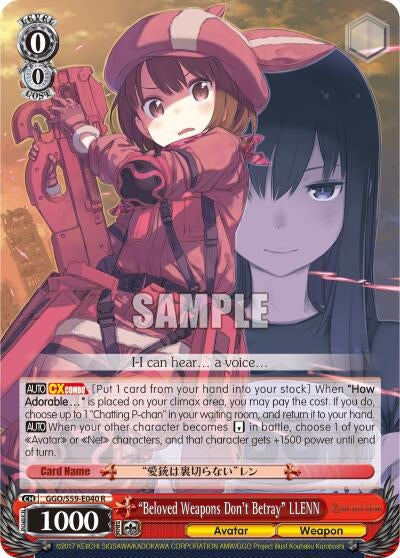 Image for "Beloved Weapons Don't Betray" LLENN (Gun Gale Online) (GGO/S59-E040 R) - Weiss Schwarz