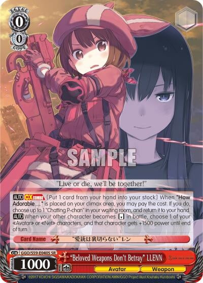 Image for "Beloved Weapons Don't Betray" LLENN (SR) (Gun Gale Online) (GGO/S59-E040S SR) - Weiss Schwarz