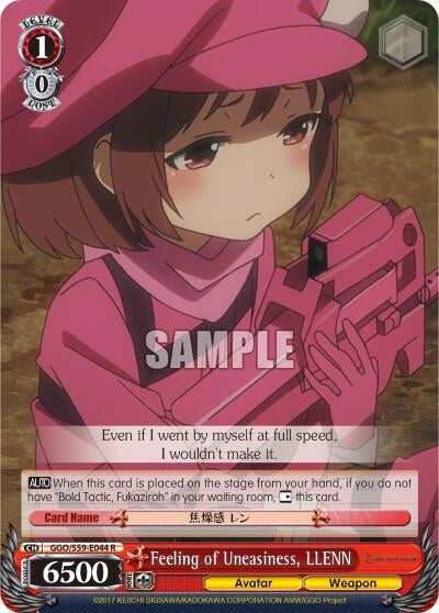 Image for Feeling of Uneasiness, LLENN (Gun Gale Online) (GGO/S59-E044 R) - Weiss Schwarz
