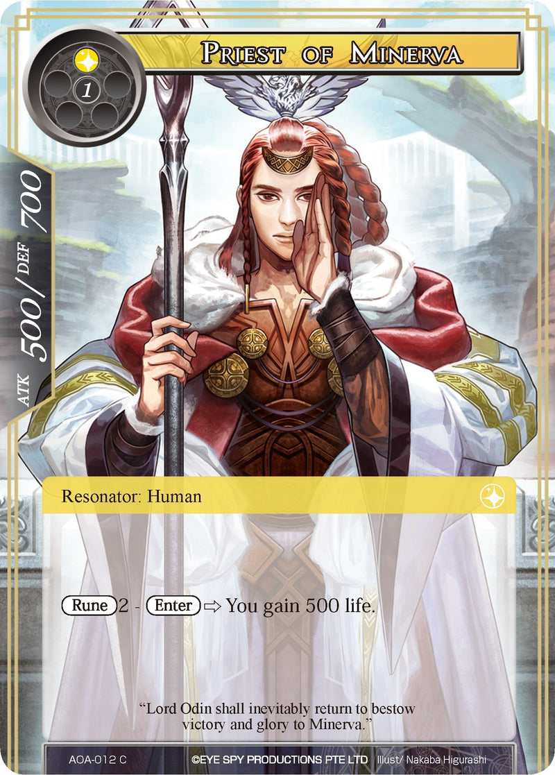 Image for Priest of Minerva (Awakening of the Ancients) (AOA-012) - Force of Will