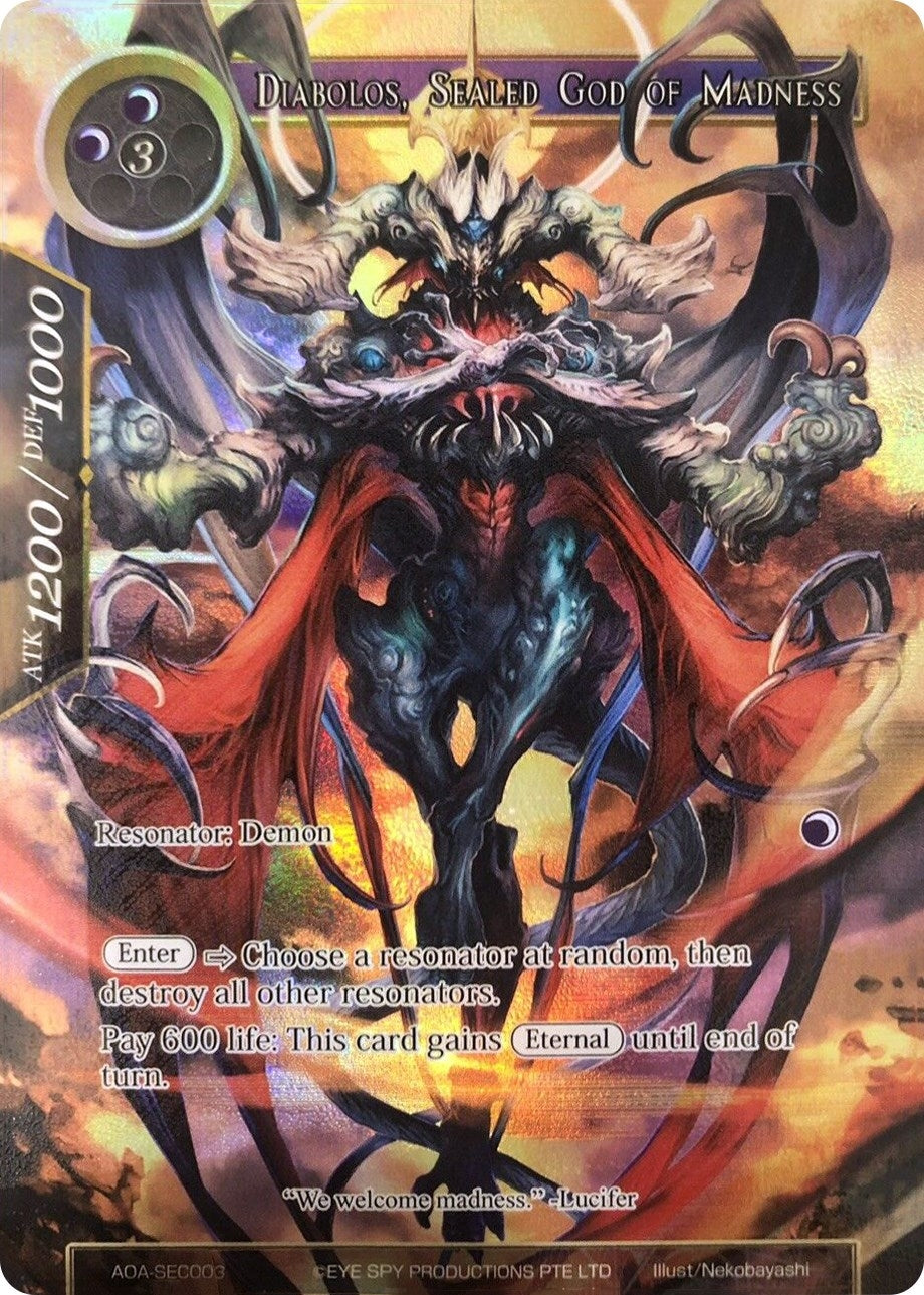Image for Diabolos, Sealed God of Madness (Secret) (Awakening of the Ancients) (AOA-SEC003) - Force of Will