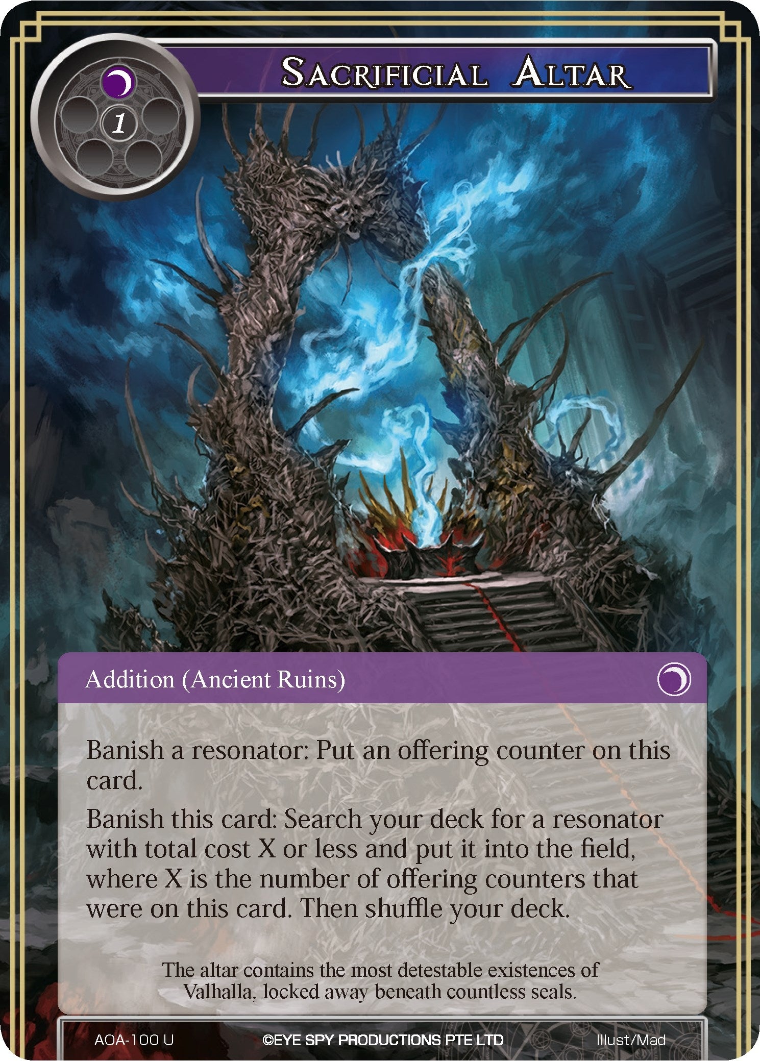 Image for Sacrificial Altar (Awakening of the Ancients) (AOA-100) - Force of Will