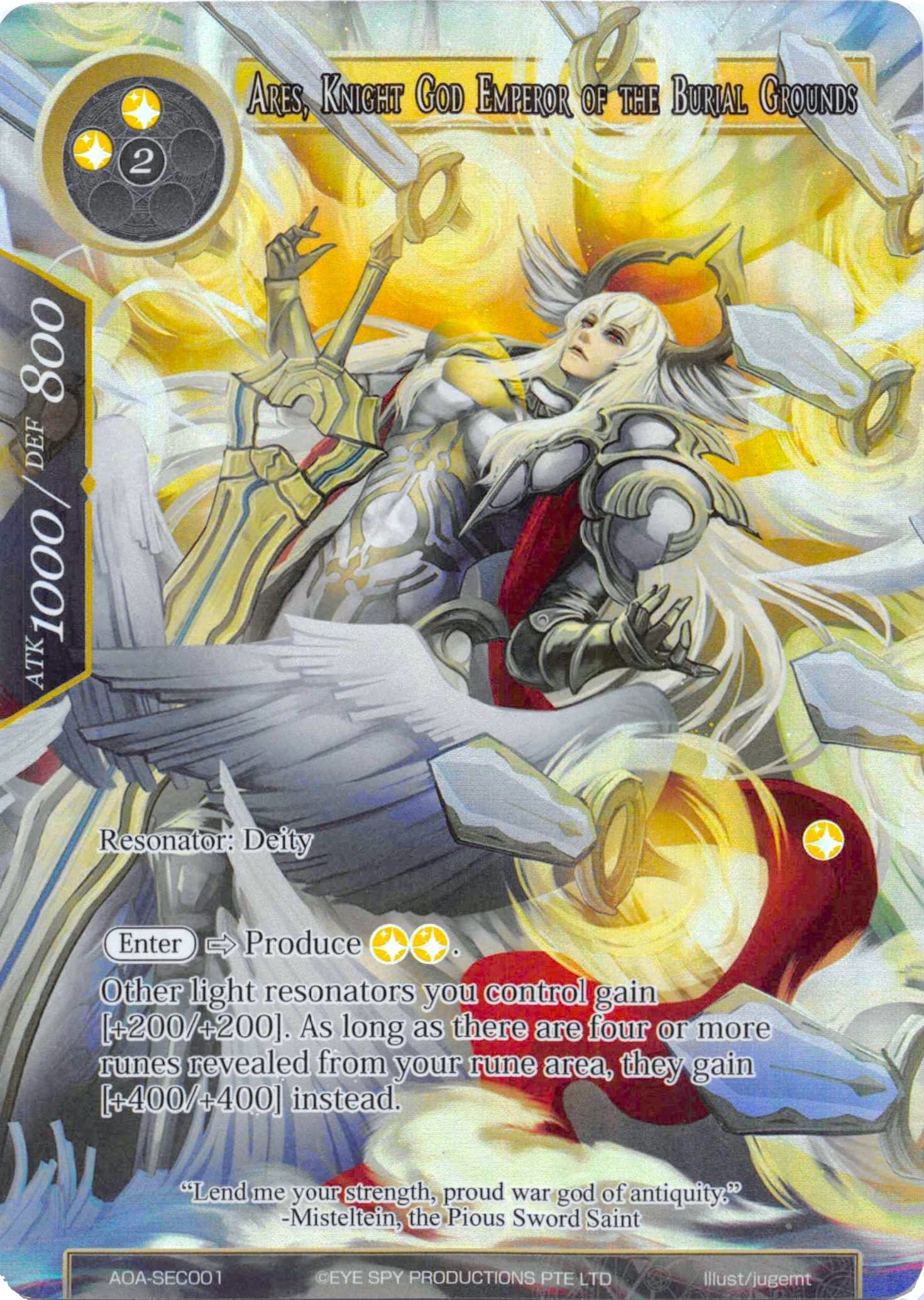 Image for Ares, Knight God Emperor of the Burial Grounds (Secret) (Awakening of the Ancients) (AOA-SEC001) - Force of Will