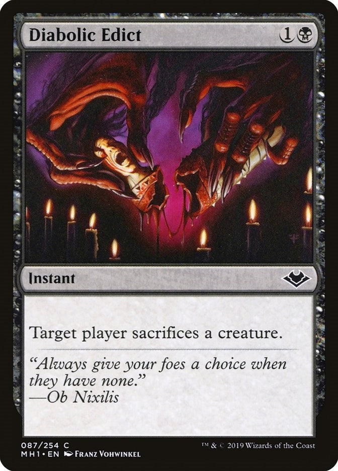 Image for Diabolic Edict (Modern Horizons) (87) - Magic: The Gathering