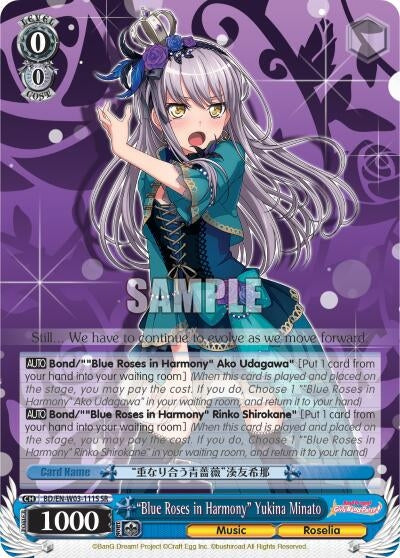 Image for "Blue Roses in Harmony" Yukina Minato (SR) (BanG Dream! Girls Band Party! MULTI LIVE) (BD/EN-W03-111S SR) - Weiss Schwarz