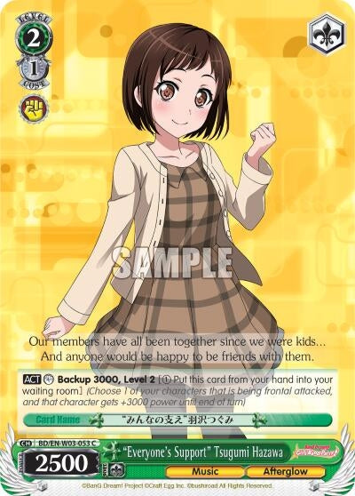 Image for "Everyone's Support" Tsugumi Hazawa (BanG Dream! Girls Band Party! MULTI LIVE) (BD/EN-W03-053 C) - Weiss Schwarz