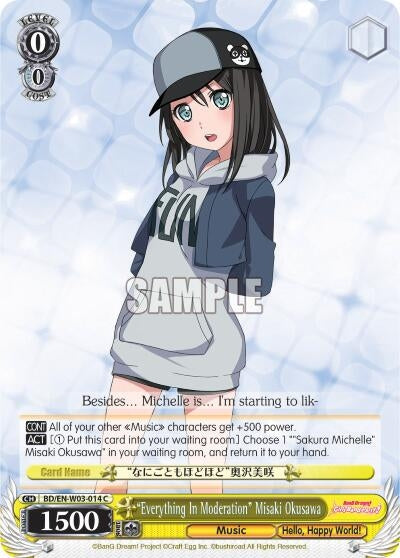 Image for "Everything In Moderation" Misaki Okusawa (BanG Dream! Girls Band Party! MULTI LIVE) (BD/EN-W03-014 C) - Weiss Schwarz