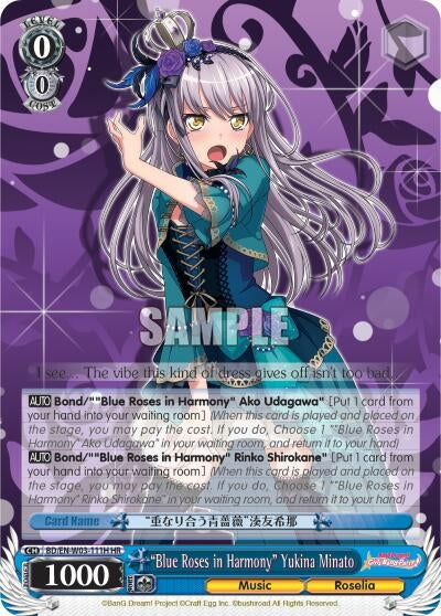 Image for "Blue Roses in Harmony" Yukina Minato (HR) (BanG Dream! Girls Band Party! MULTI LIVE) (BD/EN-W03-111H HR) - Weiss Schwarz