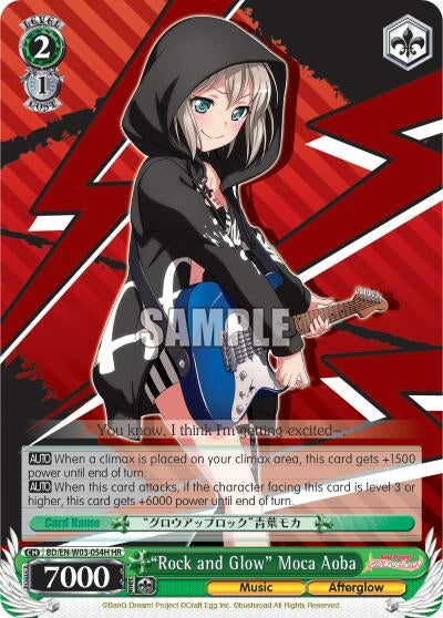 Image for "Rock and Glow" Moca Aoba (HR) (BanG Dream! Girls Band Party! MULTI LIVE) (BD/EN-W03-054H HR) - Weiss Schwarz