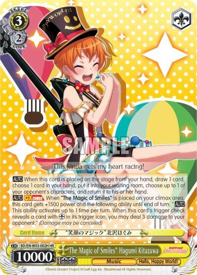 Image for "The Magic of Smiles" Hagumi Kitazawa (HR) (BanG Dream! Girls Band Party! MULTI LIVE) (BD/EN-W03-002H HR) - Weiss Schwarz